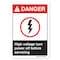 Signmission ANSI Danger, 10" H, 14" W, 14" W, 10" H, Lndscp, High Voltage Turn Power Off Before Servicing OS-DS-D-1014-L-19860 - alternate 1